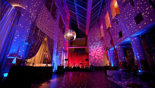 Event with dimmed lights and a disco ball at the Asian Art Museum, San Francisco, CA.